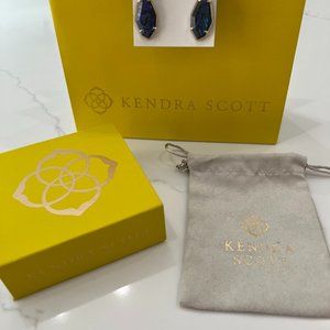 Kendra Scott Muriel Drop Earring Gold Navy Abalone